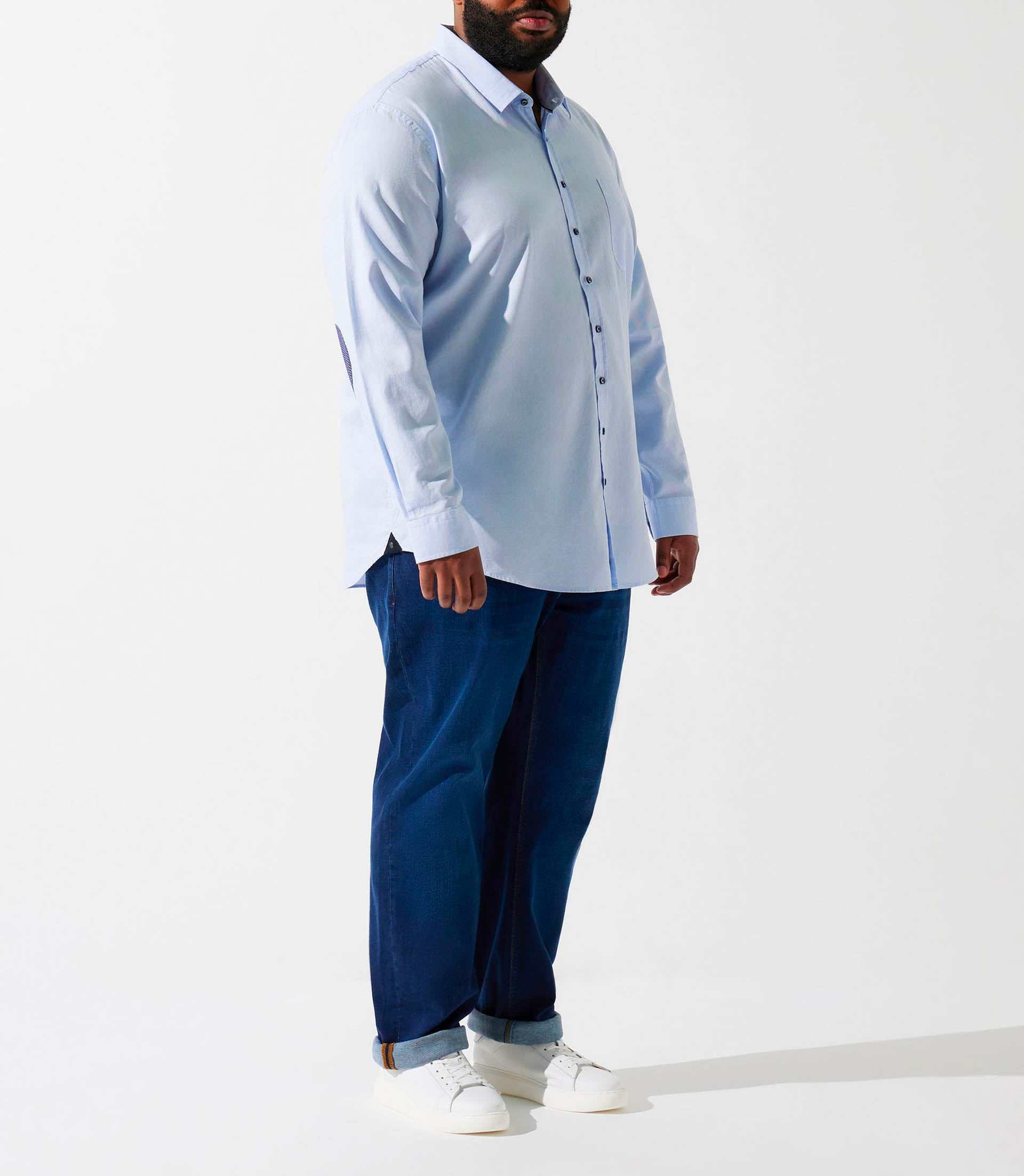 Chemise unie à coudières bleu ciel KENBT – IZAC