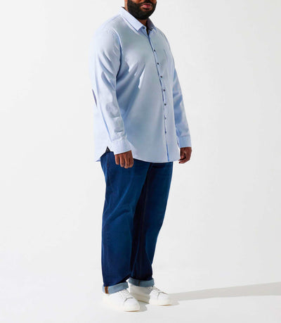 Chemise unie à coudières bleu ciel KENBT - IZAC