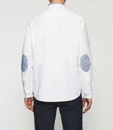 White and navy elbow patches shirt KENNY