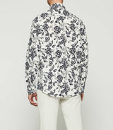 White and navy floral printed shirt KERY