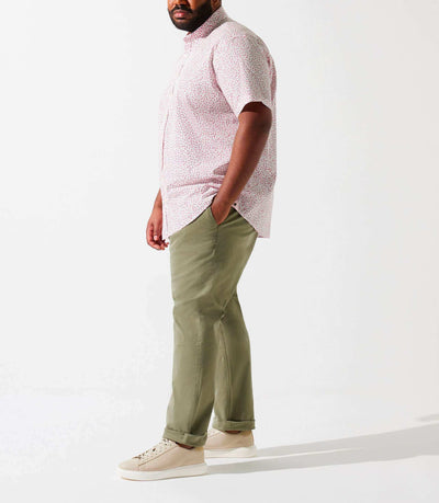 Chemise manches courtes à imprimé blanc et rose KIMBT - IZAC