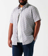 White and blue printed short sleeve shirt KIRANBT