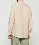 Plain beige linen shirt KISS