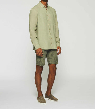 Chemise unie en lin kaki KISS - IZAC