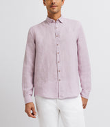 Chemise unie en lin parme - IZAC