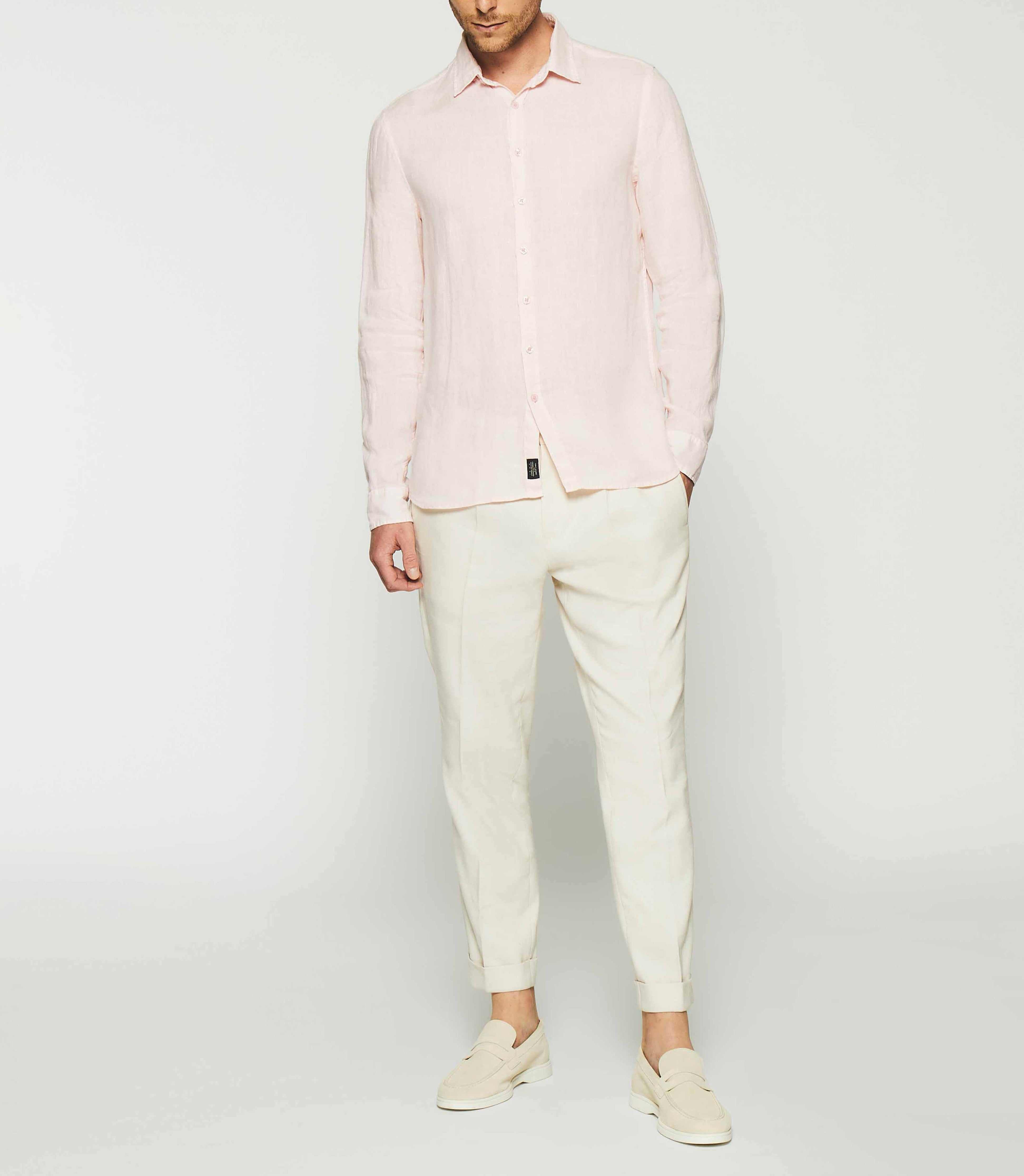 Plain pink linen shirt KISS