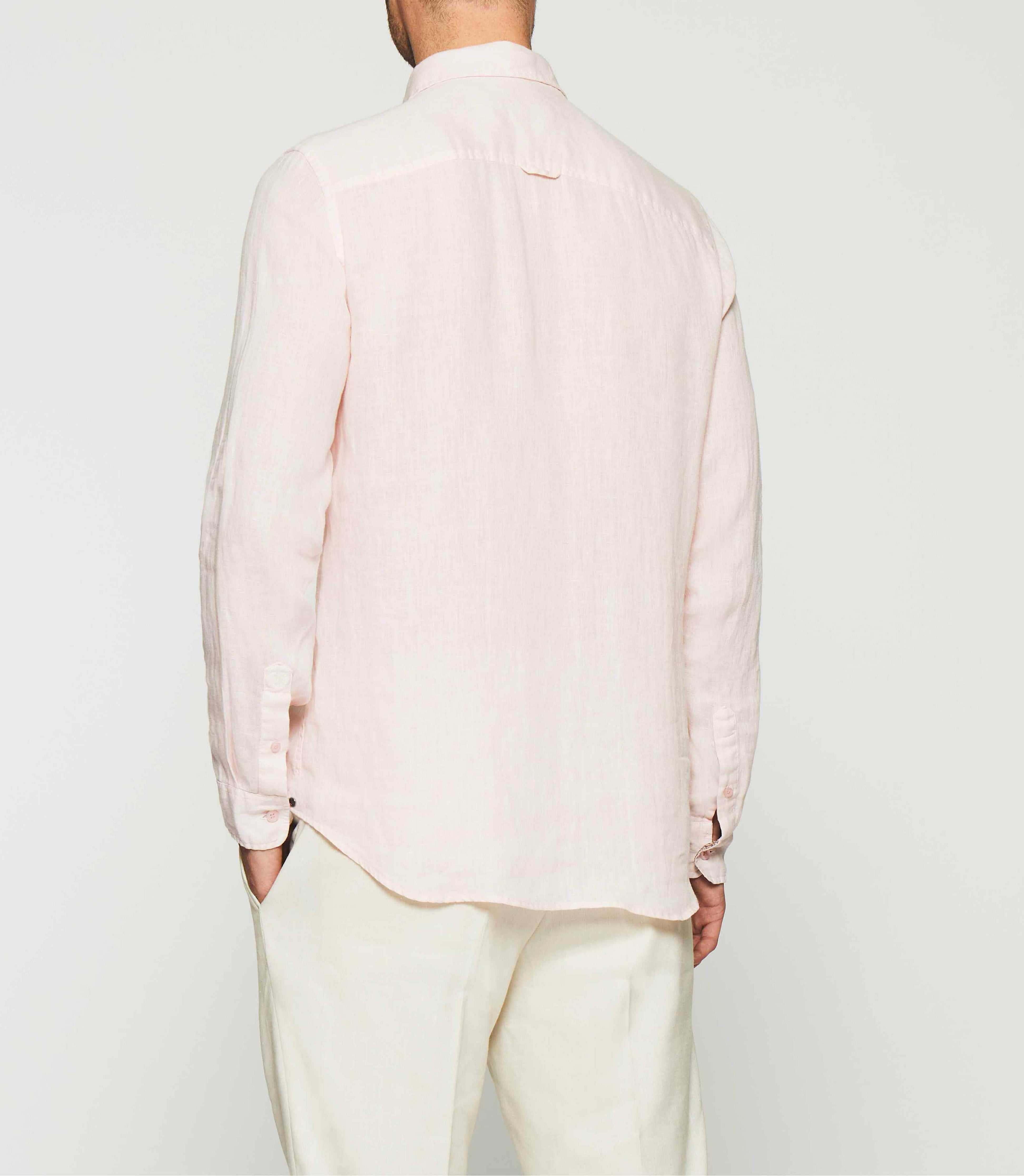 Plain pink linen shirt KISS