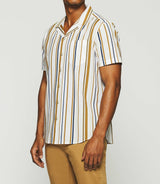 KRIS khaki striped short sleeve shirt