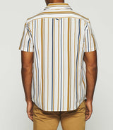 KRIS khaki striped short sleeve shirt