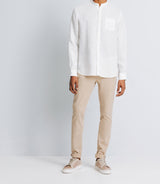 Chemise casual en lin blanche - IZAC