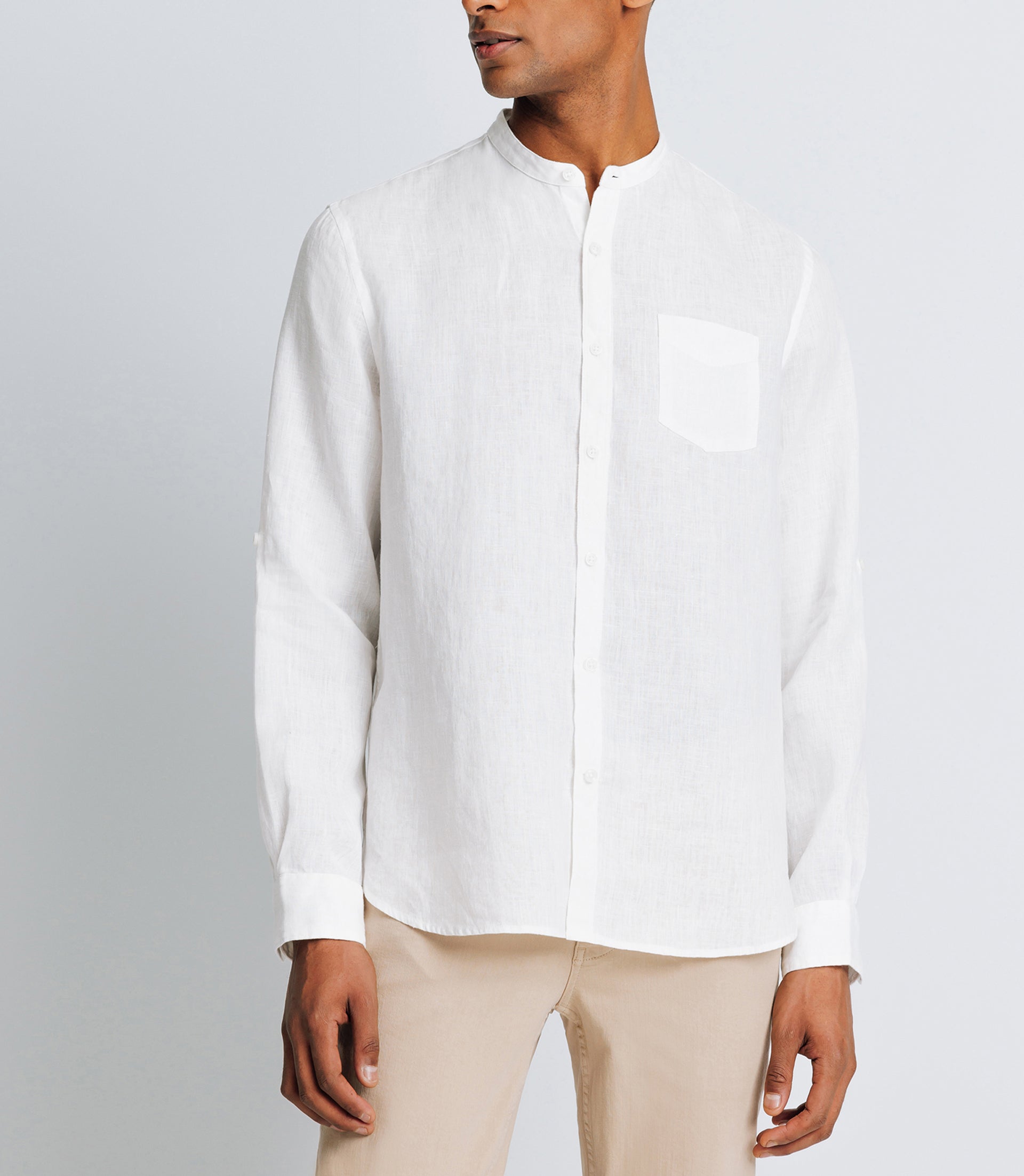 White linen casual shirt