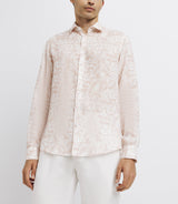 Chemise casual en lin imprimée rose - IZAC