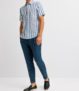 Blue striped casual shirt