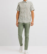 Chemise casual rayée verte - IZAC