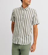 Chemise casual rayée verte