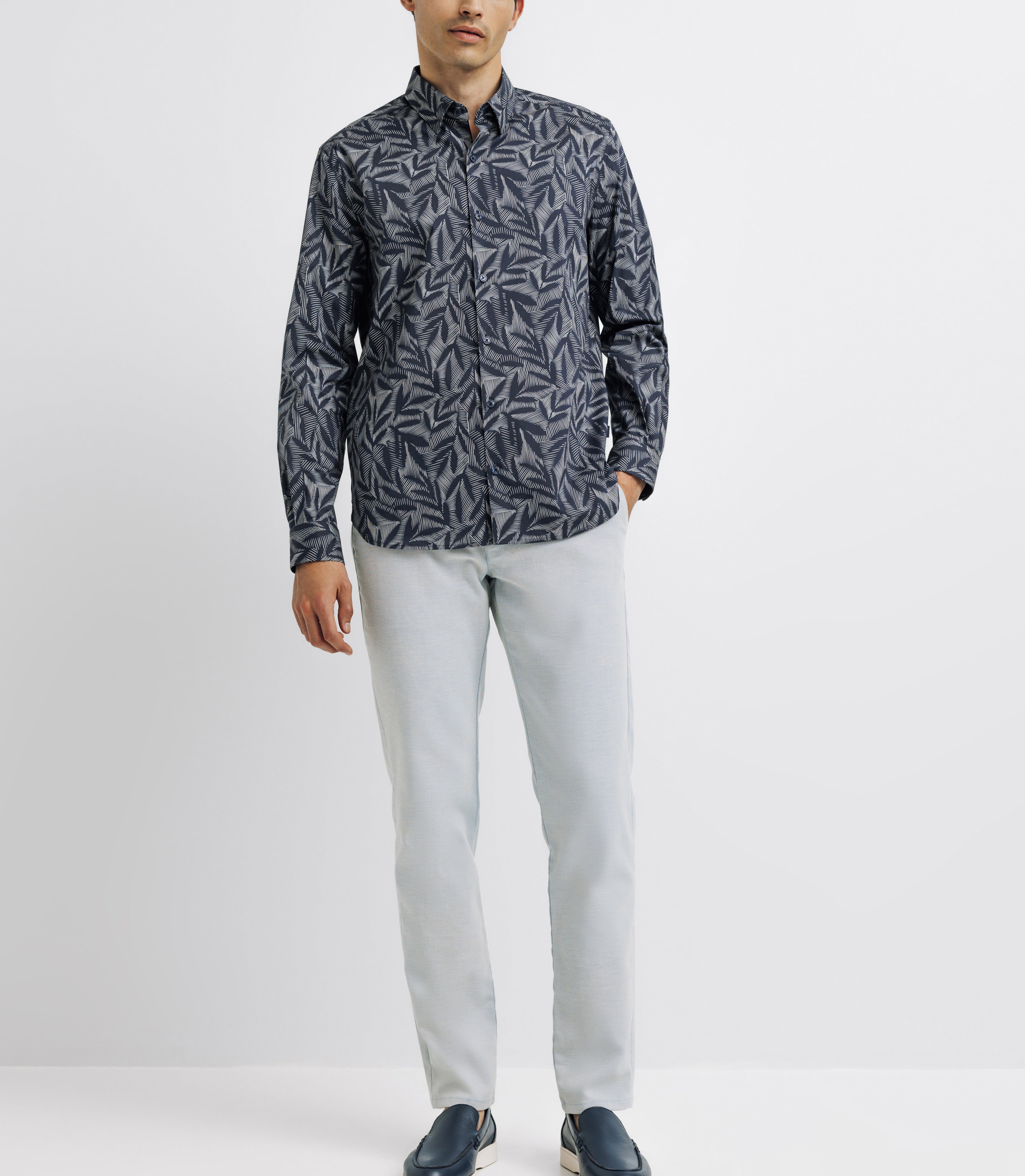 Chemise casual imprimée marine