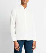 Chemise unie en coton lin blanche - IZAC