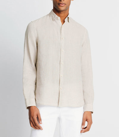 Chemise unie en coton lin écru - IZAC