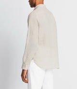 Chemise unie en coton lin écru - IZAC