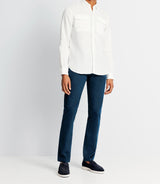 Chemise casual en lin blanche - IZAC