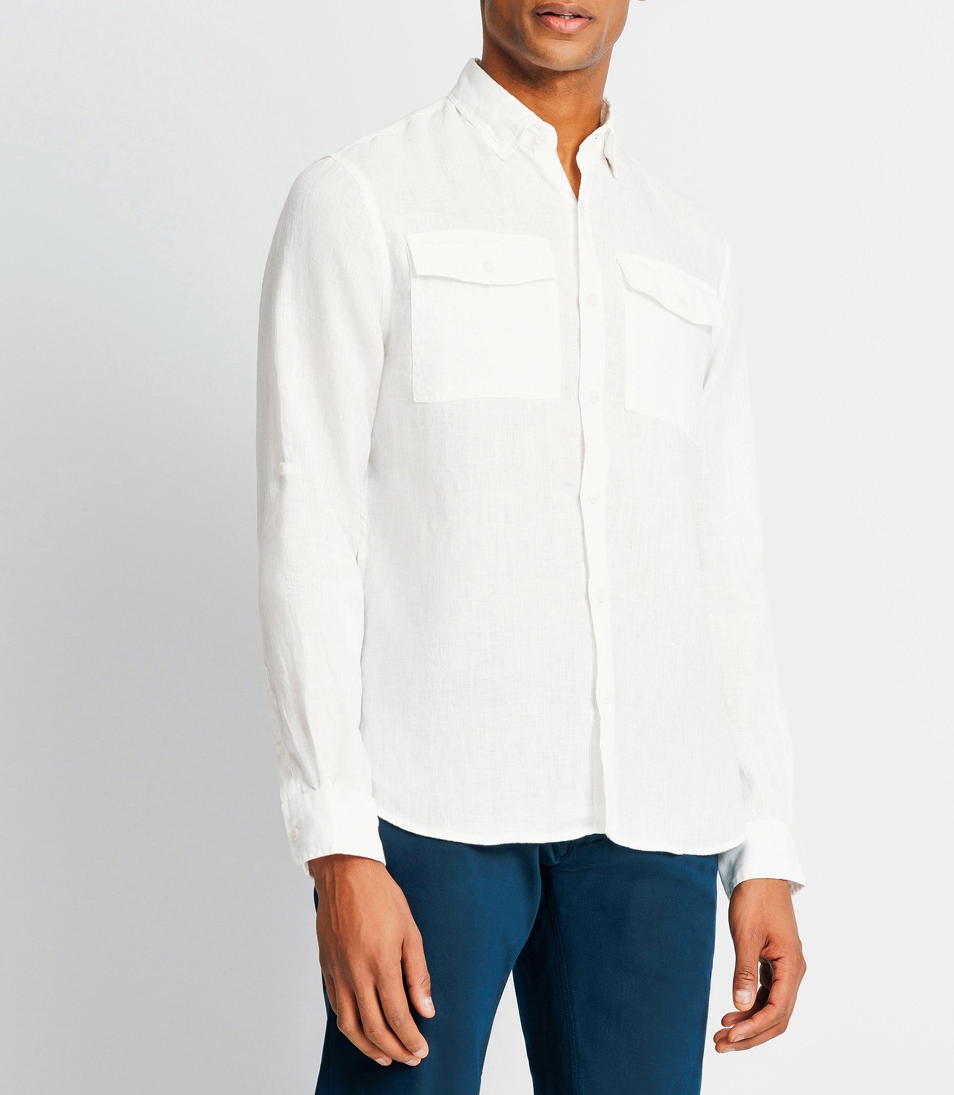 White linen casual shirt