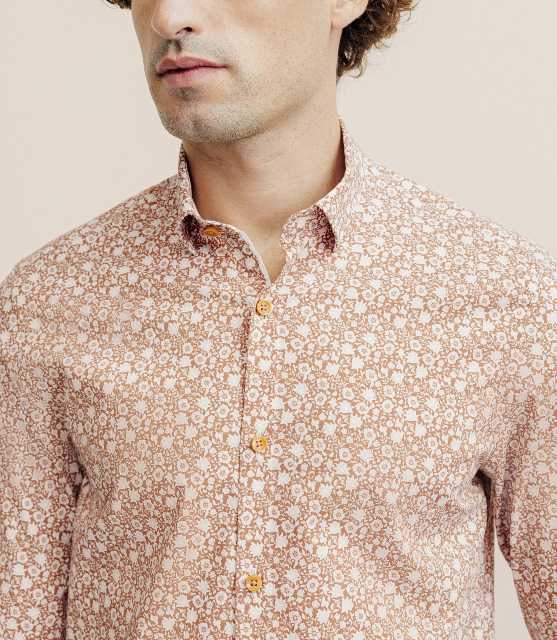 Chemise 100% coton orange - IZAC