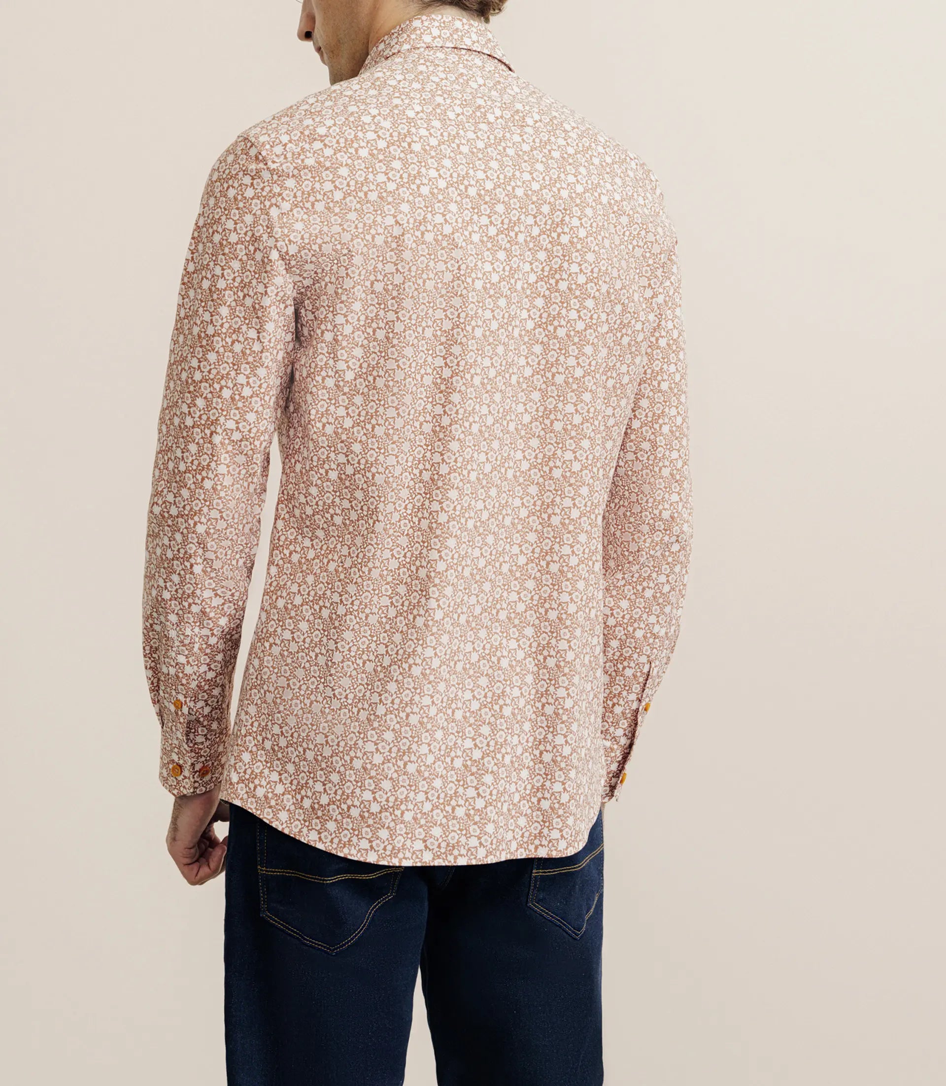 Chemise 100% coton orange - IZAC