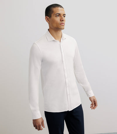 Chemise slim en maille blanche - IZAC