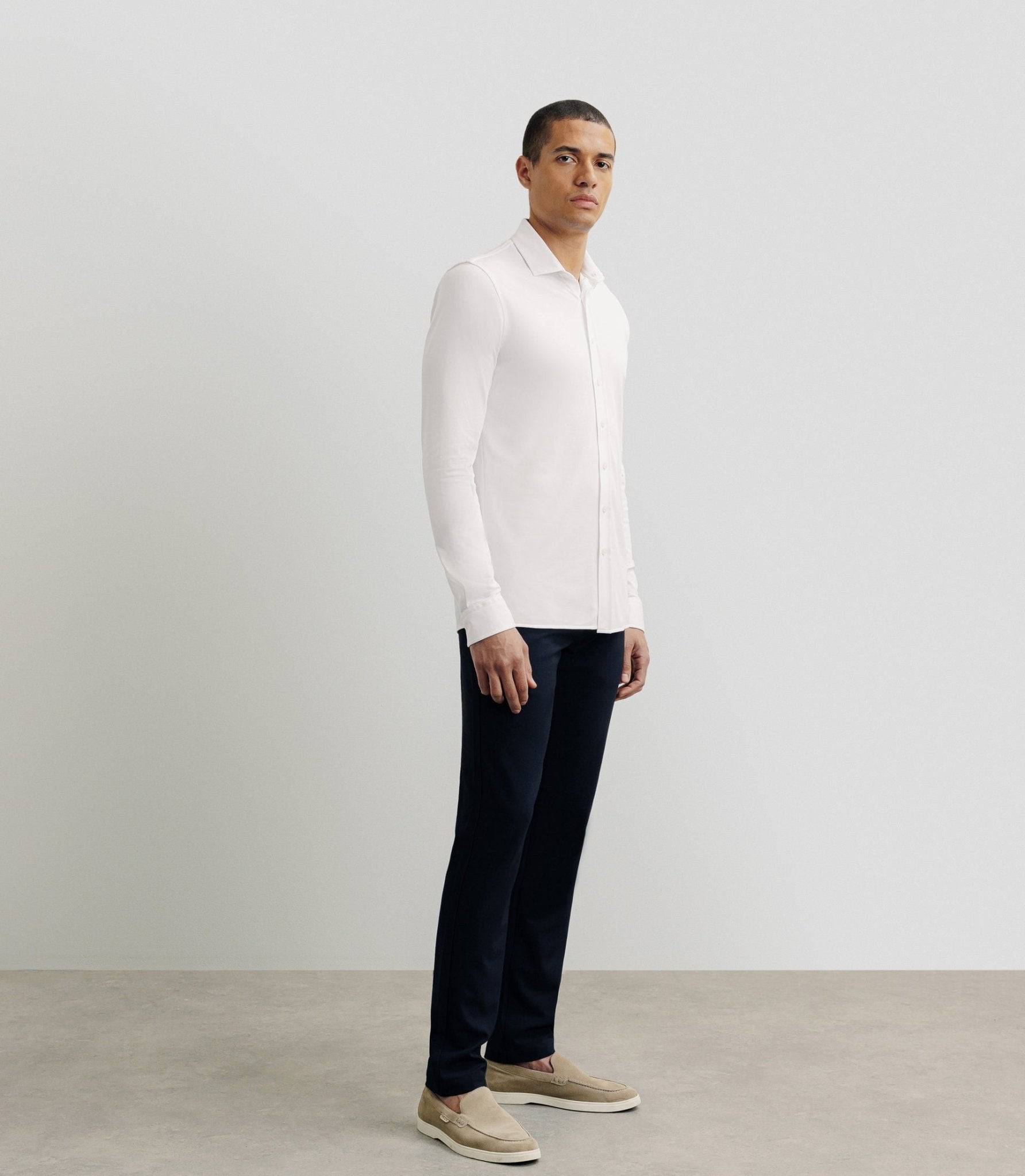 Chemise slim en maille blanche - IZAC