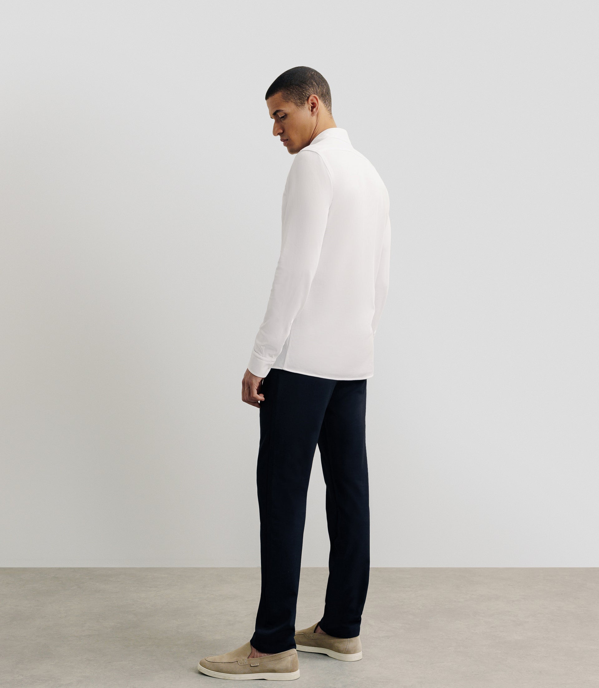 Chemise slim en maille blanche - IZAC