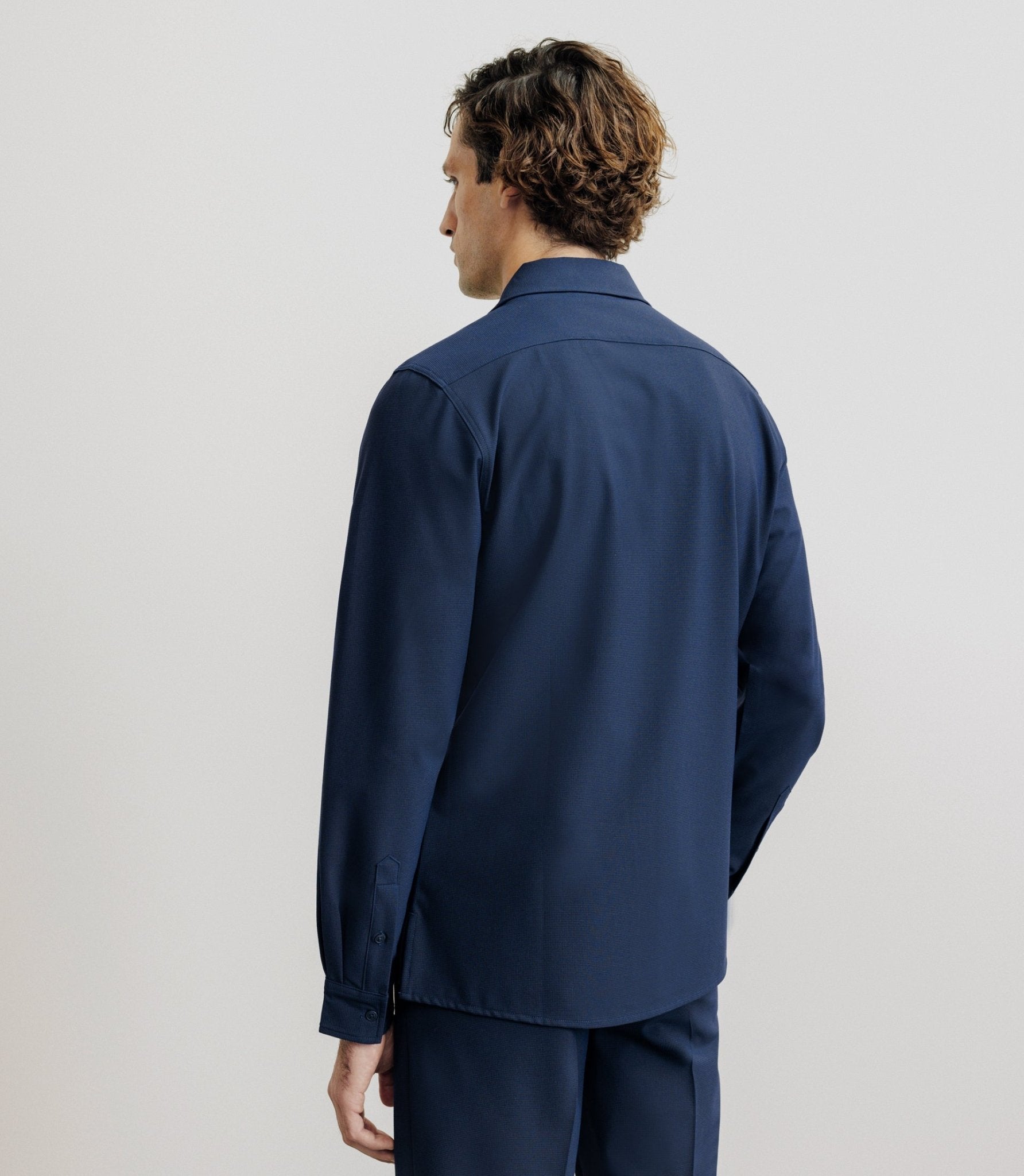 Surchemise avec col boutonné bleu marine - IZAC