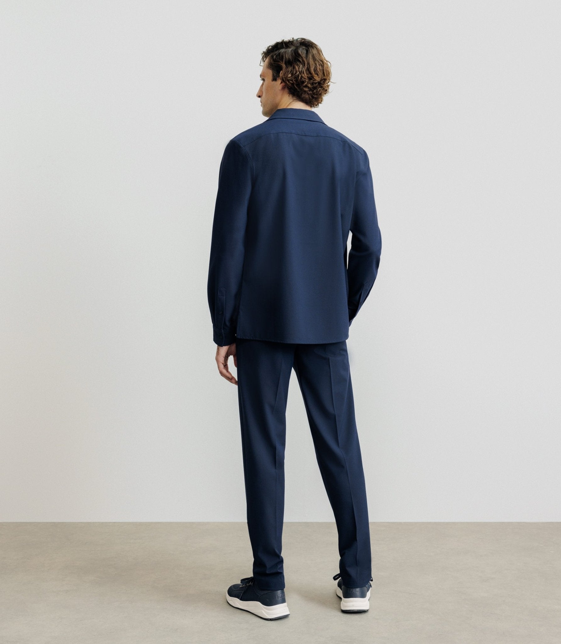 Surchemise avec col boutonné bleu marine - IZAC