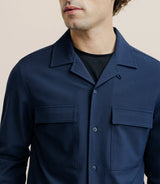Navy blue button-down collar overshirt