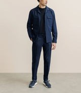 Navy blue button-down collar overshirt