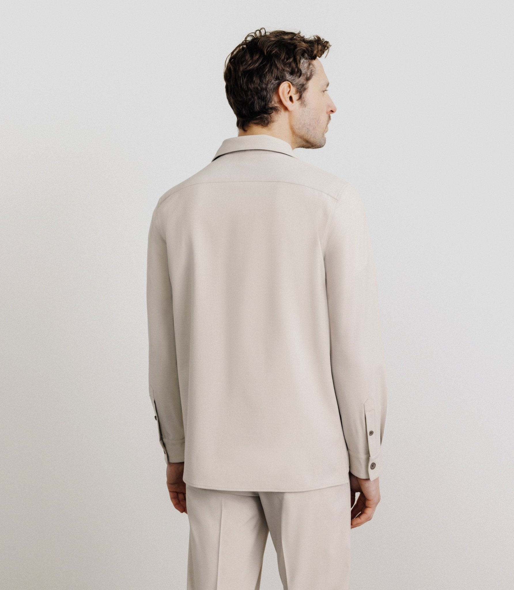 Surchemise avec col boutonné mastic - IZAC