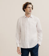 Regular shirt 100% pink linen