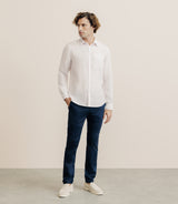 Regular shirt 100% pink linen