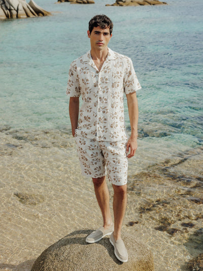 Chemise brodée beige - IZAC