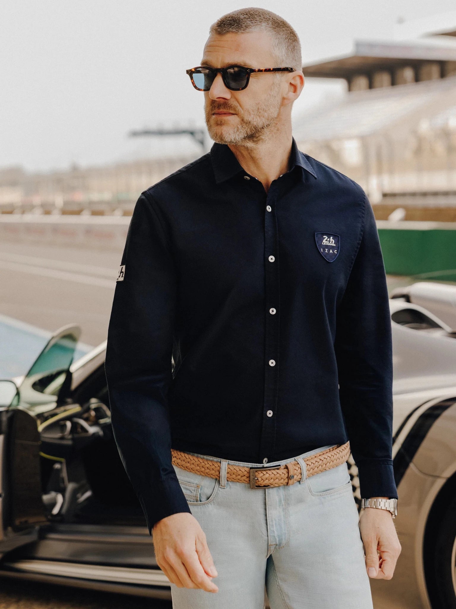 Chemise casual marine 24h Le Mans - IZAC