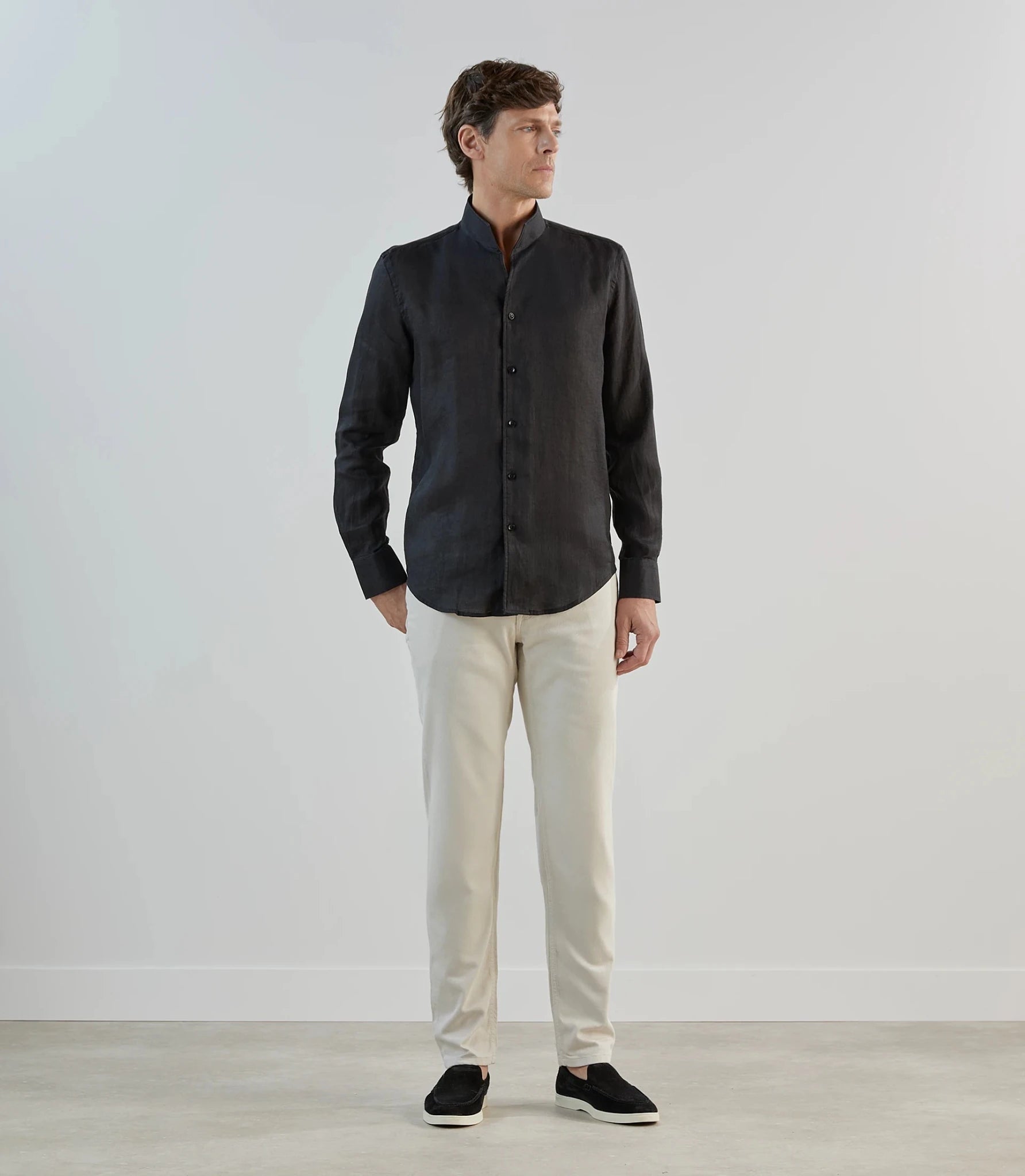 Chemise 100% lin noire - IZAC