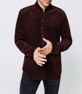 Burgundy velvet shirt