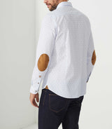 Chemise casual blanc-camel "Aissam"