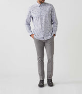 Amir" navy-white printed casual shirt