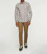 JALICE ecru print casual shirt