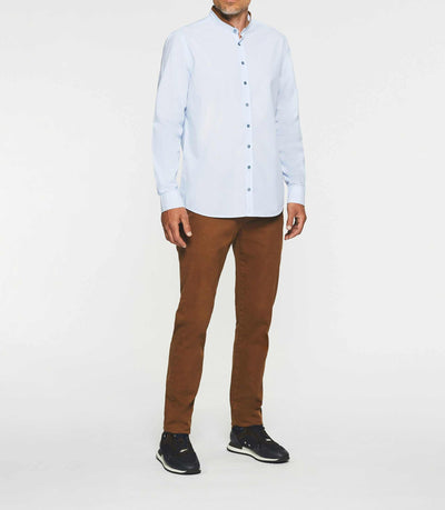 Chemise casual bleu ciel et marron JEWIS - IZAC