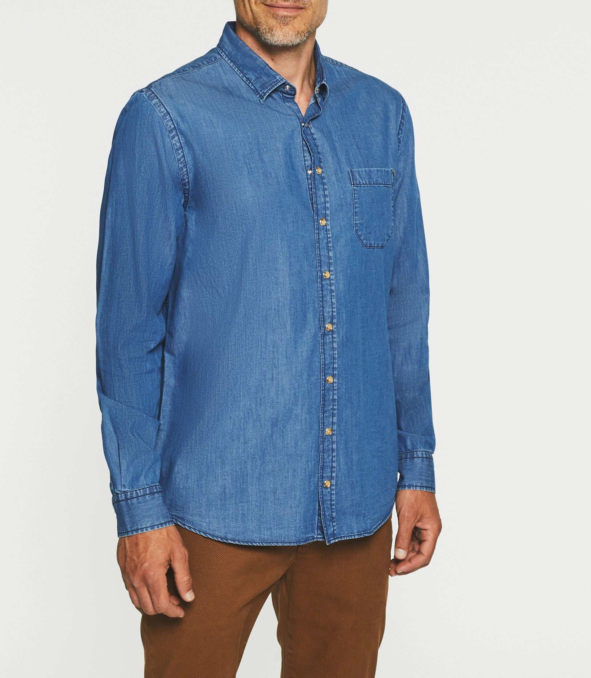 Chemise casual bleu denim JIA - IZAC