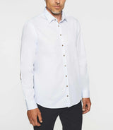 Chemise casual imprimé blanc et camel JULES