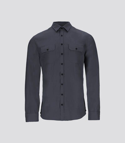 Plain navy casual shirt JULIEN