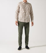 Khaki Floral Print Shirt Jackibt