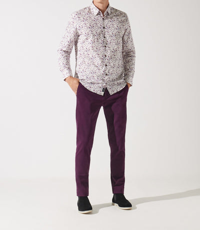 Chemise à imprimé floral vieux rose JACKI - IZAC